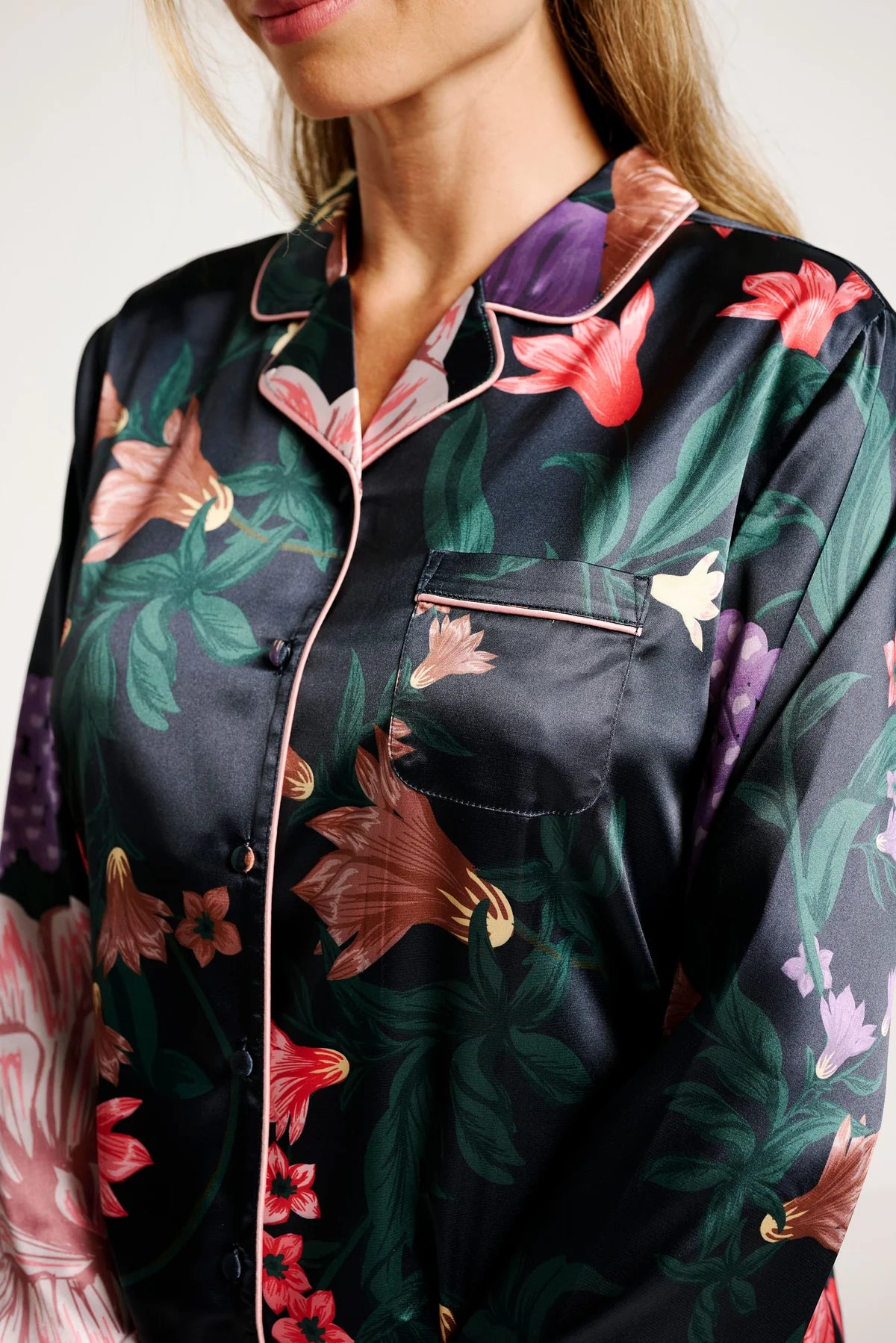 Pigiama donna in raso aperto Muydemi 12011010