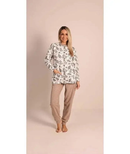 Pigiama donna invernale aperto punto Milano Gary flanellato 5132