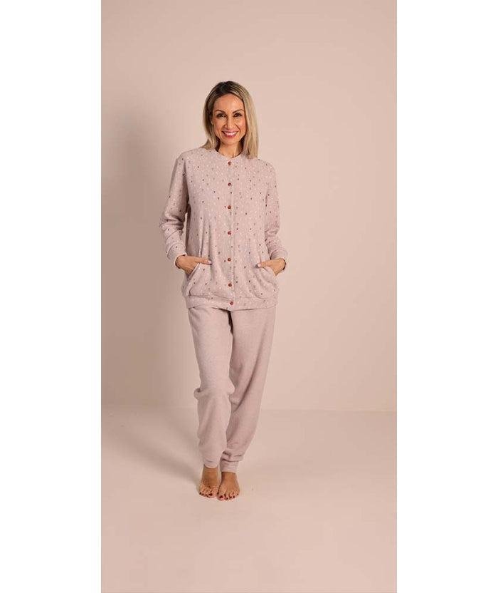 Pigiama donna invernale aperto punto Milano Gary flanellato 5176