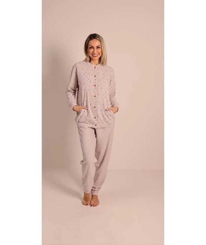 Pigiama donna invernale aperto punto Milano Gary flanellato 5176