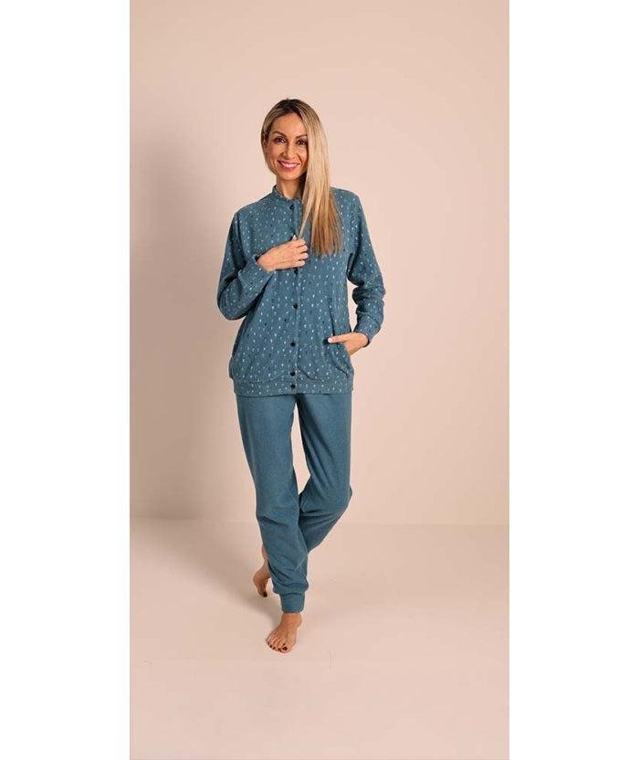 Pigiama donna invernale aperto punto Milano Gary flanellato 5176