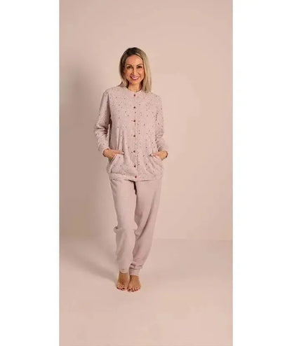 Pigiama donna invernale aperto punto Milano Gary flanellato 5176CONF