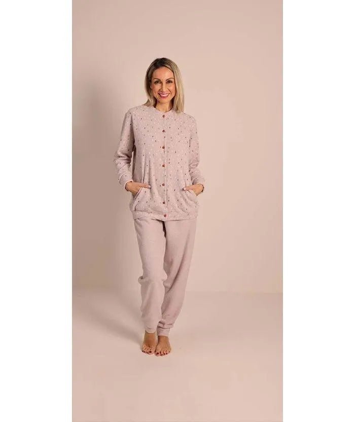 Pigiama donna invernale aperto punto Milano Gary flanellato 5176CONF