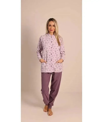Pigiama donna invernale aperto punto Milano Gary flanellato C572CONF