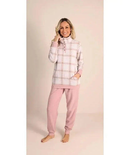 Pigiama donna invernale collo alto punto Milano Gary flanellato 5141