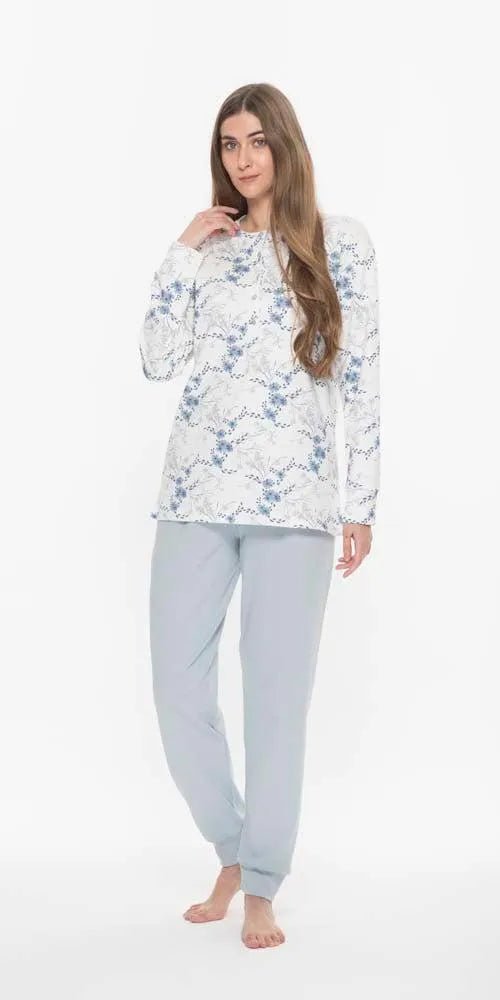 Pigiama donna invernale collo serafino interlock Gary Q50002CONF calibrato