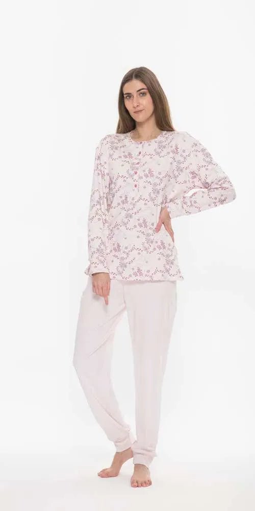 Pigiama donna invernale collo serafino interlock Gary Q50002CONF calibrato