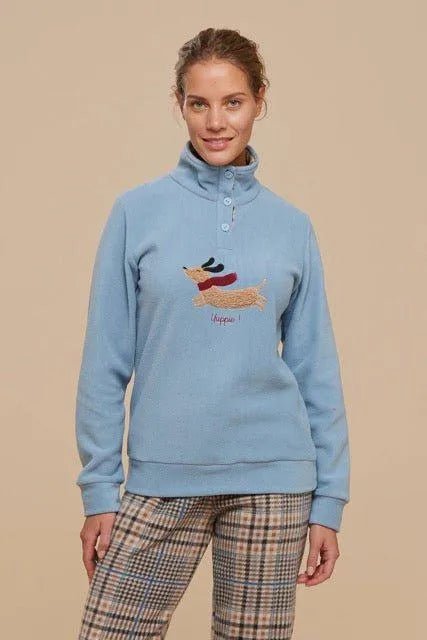 Pigiama donna invernale micropile Noidinotte con collo alto Yuppie FA8436
