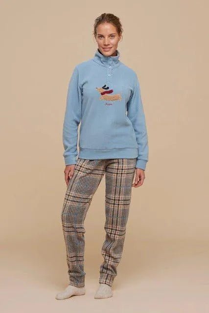 Pigiama donna invernale micropile Noidinotte con collo alto Yuppie FA8436