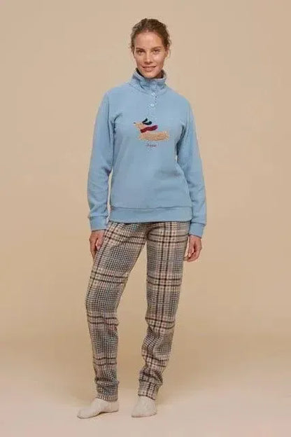 Pigiama donna invernale micropile Noidinotte con collo alto Yuppie FA8436