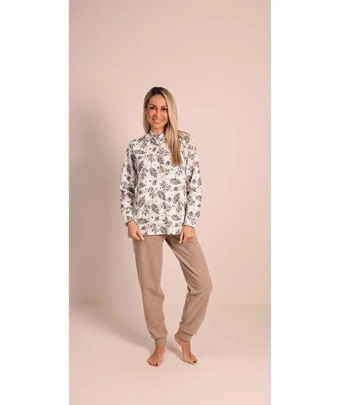 Pigiama donna invernale serafino punto Milano Gary flanellato 5131