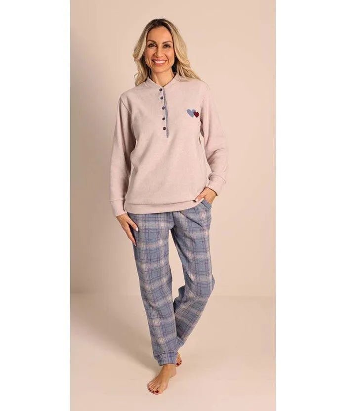 Pigiama donna invernale serafino punto Milano Gary flanellato 5140