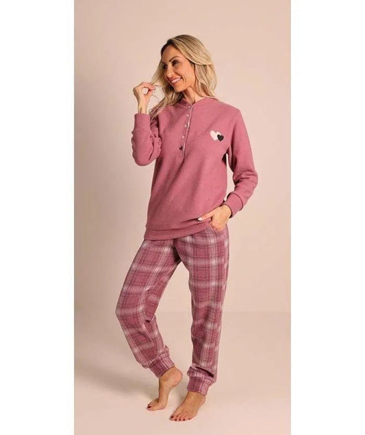 Pigiama donna invernale serafino punto Milano Gary flanellato 5140
