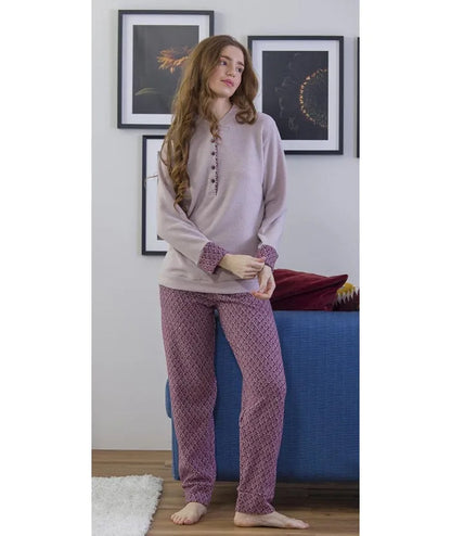 Pigiama donna invernale serafino punto Milano Gary flanellato 5505