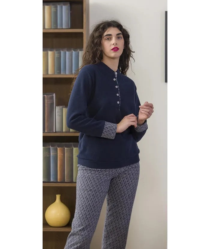 Pigiama donna invernale serafino punto Milano Gary flanellato 5505