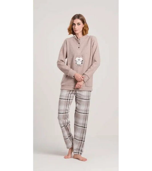 Pigiama donna invernale serafino punto Milano Gary flanellato V50110