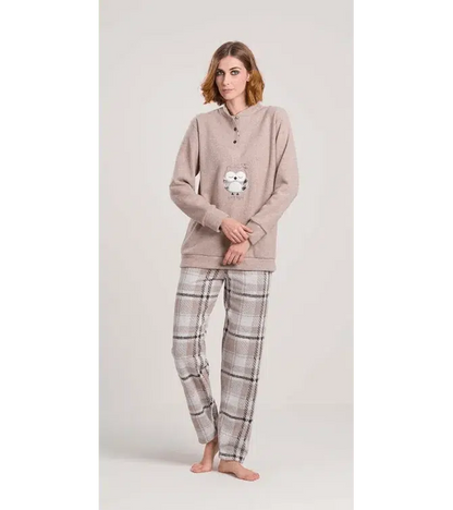 Pigiama donna invernale serafino punto Milano Gary flanellato V50110