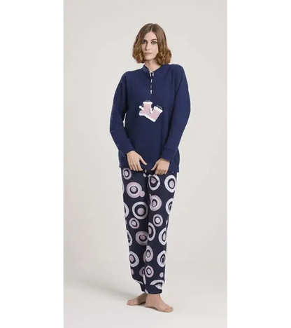 Pigiama donna invernale serafino punto Milano Gary flanellato V50150