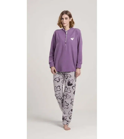 Pigiama donna invernale serafino punto Milano Gary flanellato V50155