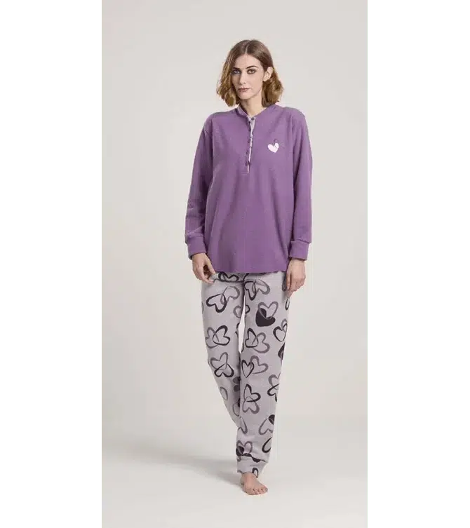 Pigiama donna invernale serafino punto Milano Gary flanellato V50155