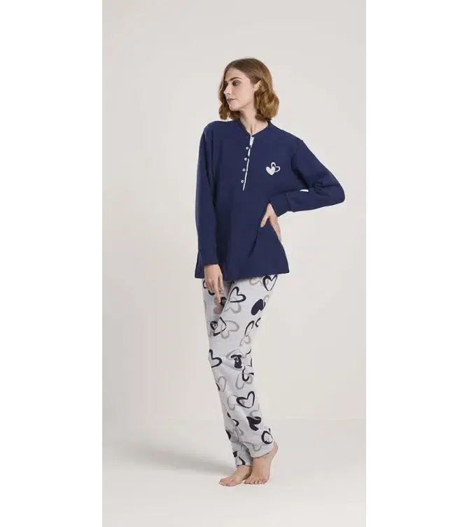 Pigiama donna invernale serafino punto Milano Gary flanellato V50155