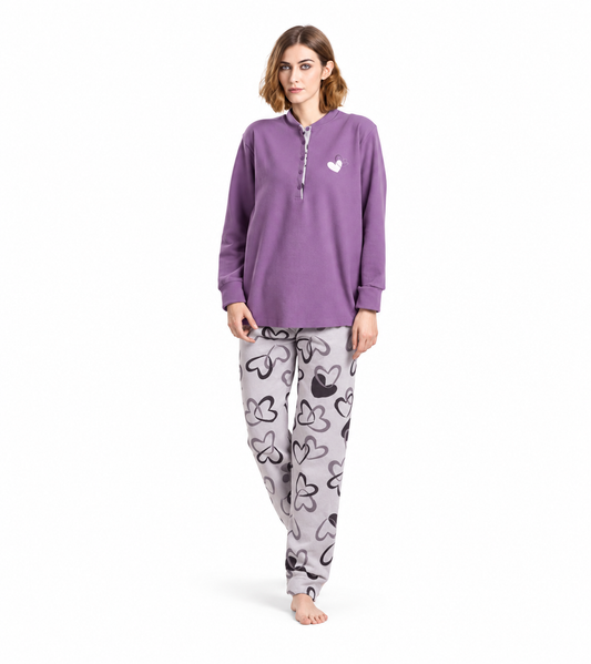 Pigiama donna invernale serafino punto Milano Gary flanellato V50155