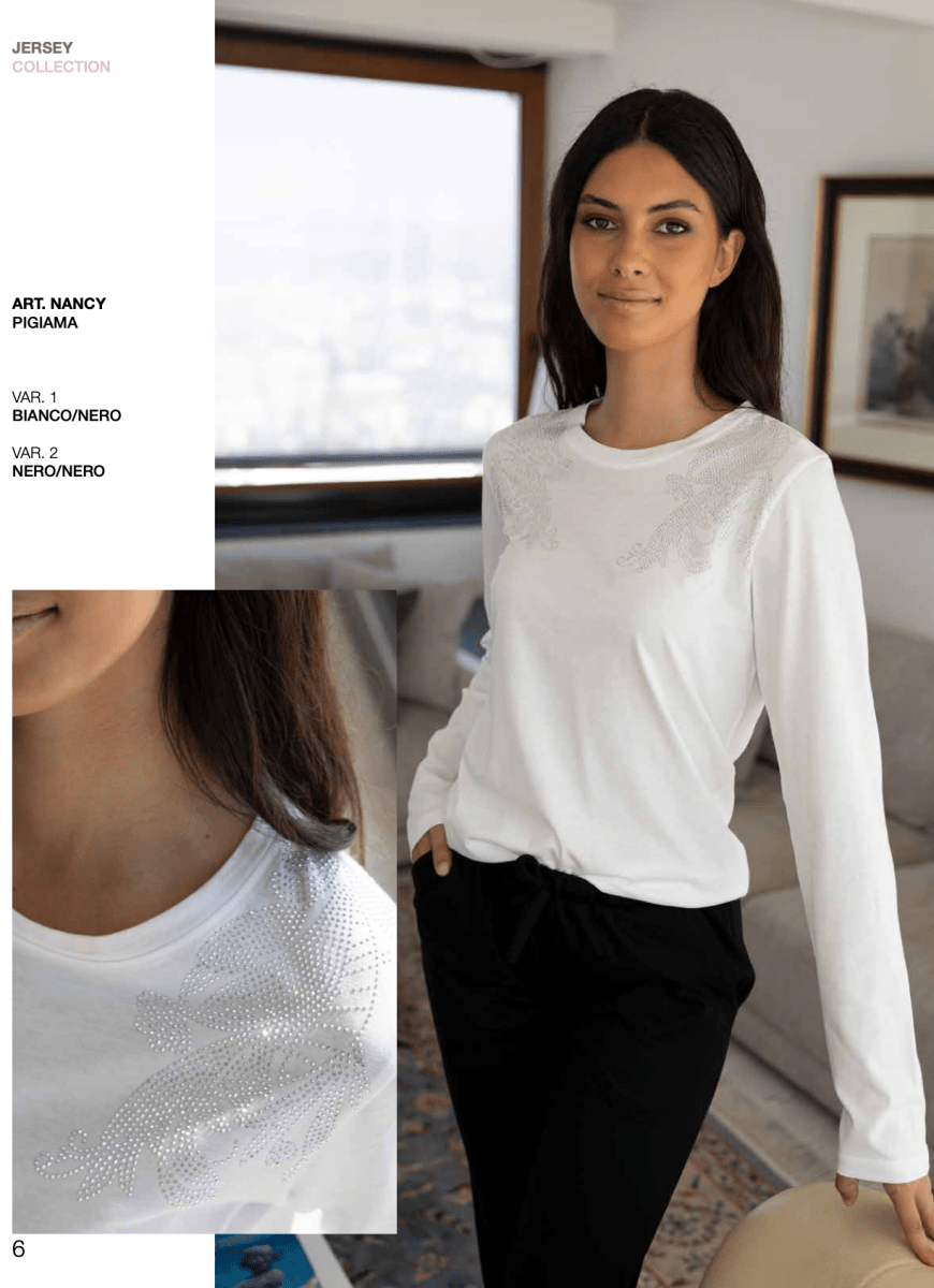 Pigiama donna lungo Nacshua cotone Nancy