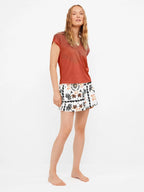 Pigiama donna manica corta a V in modal e short in viscosa Gisela 20374/20386