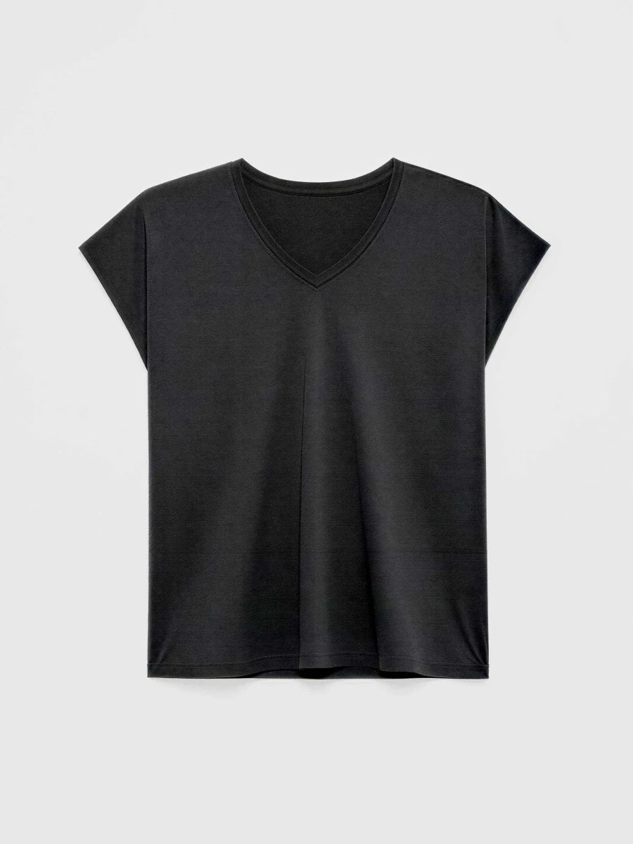 Pigiama donna manica corta a V modal e pantaloni lunghi in viscosa Gisela 20374/20373