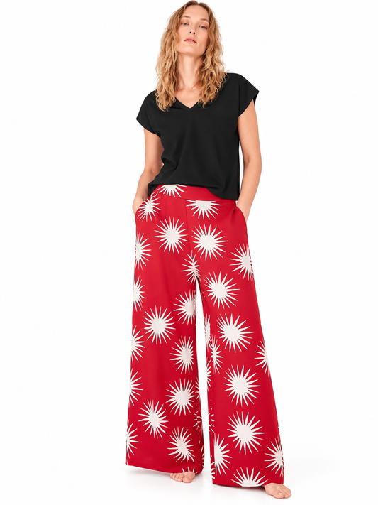Pigiama donna manica corta a V modal e pantaloni lunghi in viscosa Gisela 20374/20373