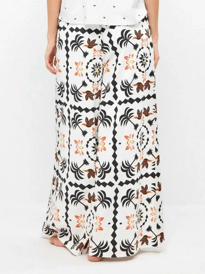 Pigiama donna manica corta a V modal e pantaloni lunghi in viscosa Gisela 20374/20387