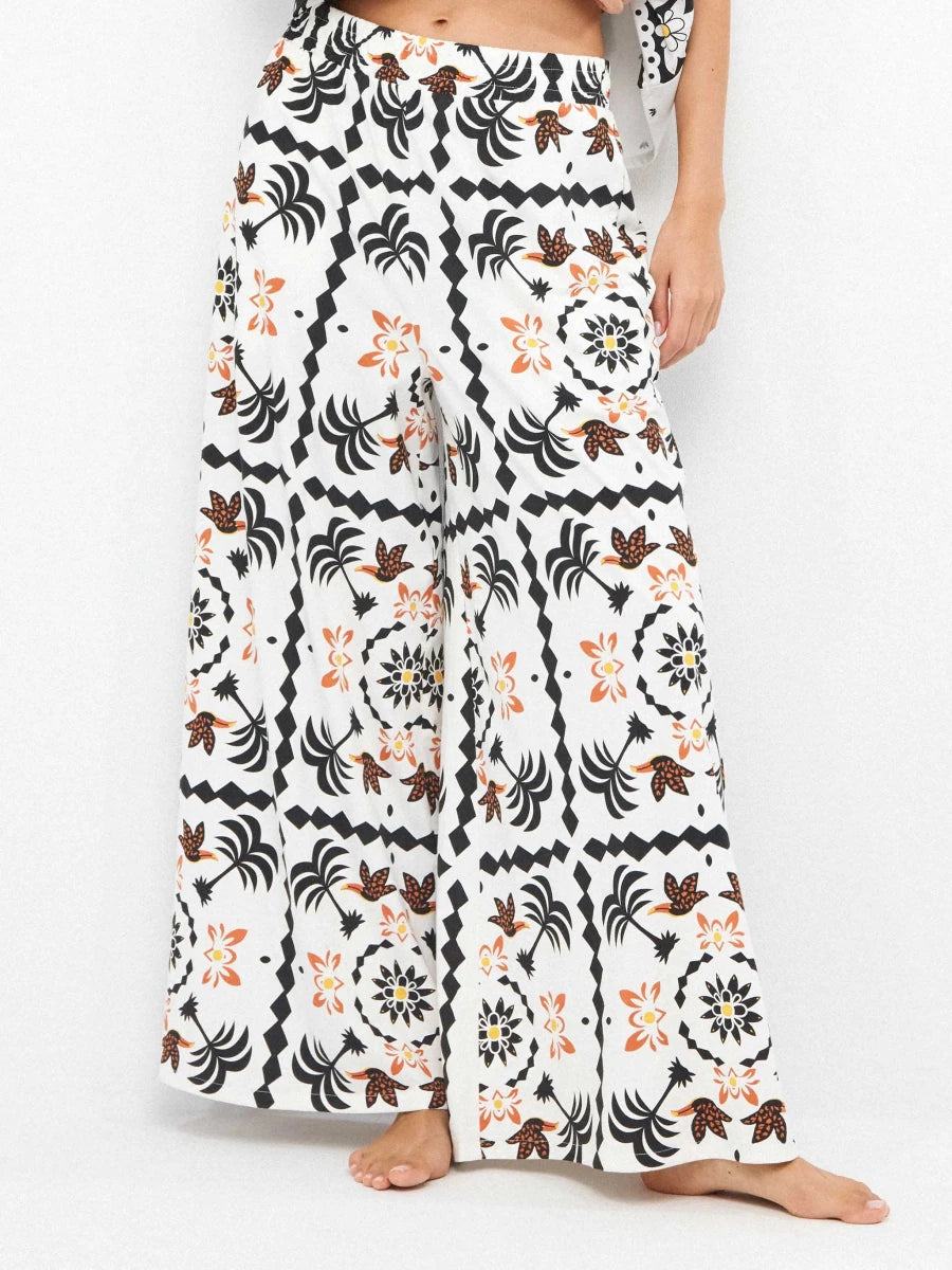 Pigiama donna manica corta a V modal e pantaloni lunghi in viscosa Gisela 20374/20387