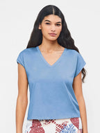 Pigiama donna manica corta a V pantaloni lunghi in modal Gisela 20374/20398