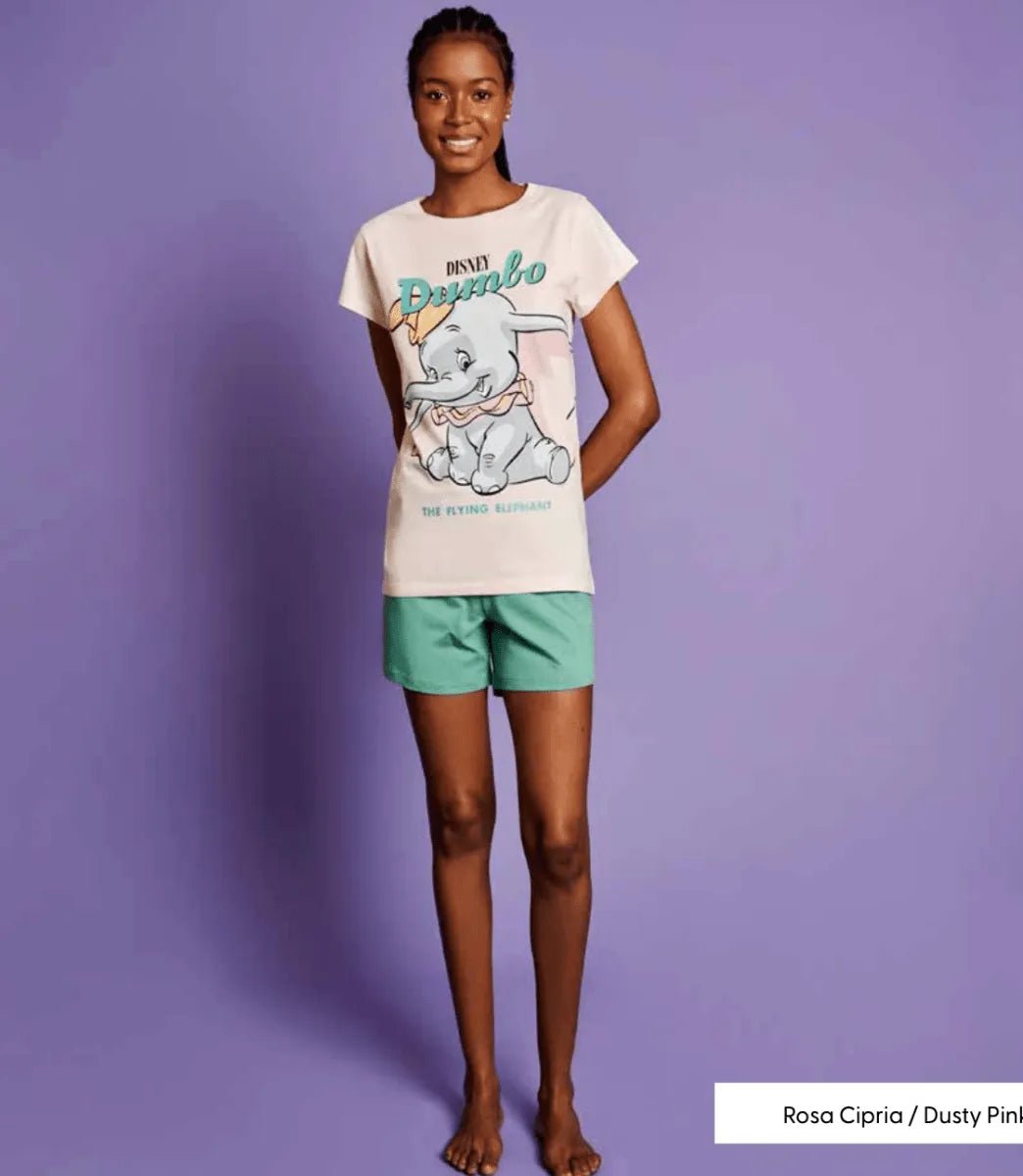 Pigiama donna mezza manica pantaloncino Disney Dumbo DYD3832