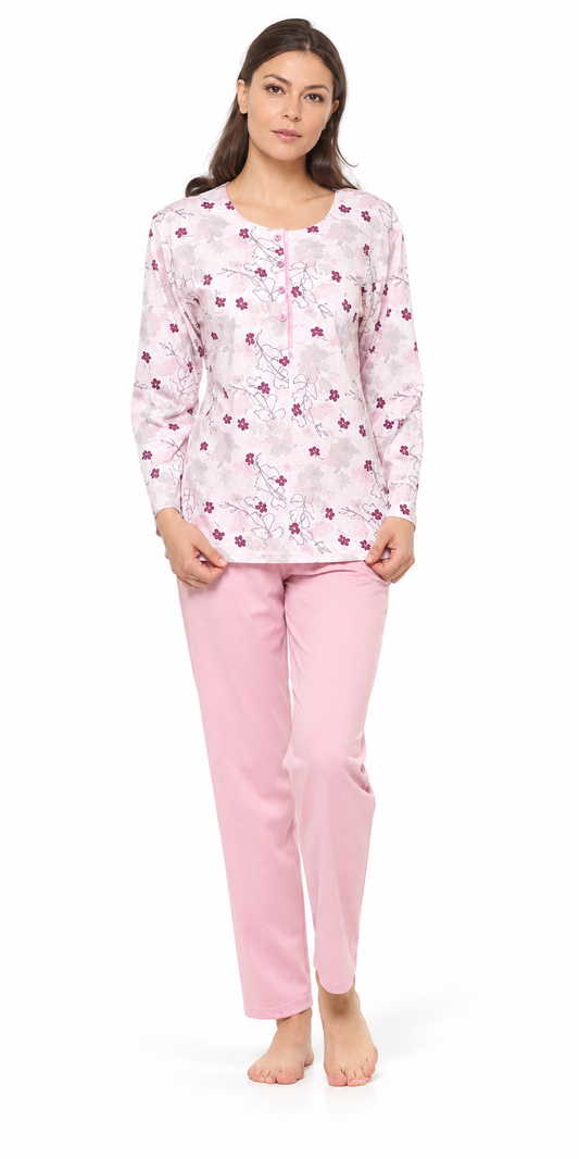 Pigiama donna serafino Jersey Gary puro cotone U50025