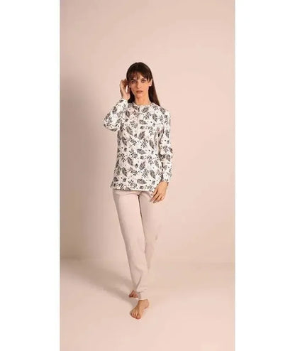 Pigiama donna serafino invernale interlock Gary 5051
