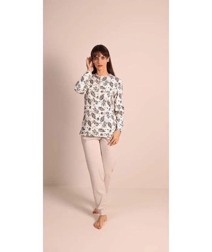 Pigiama donna serafino invernale interlock Gary 5051