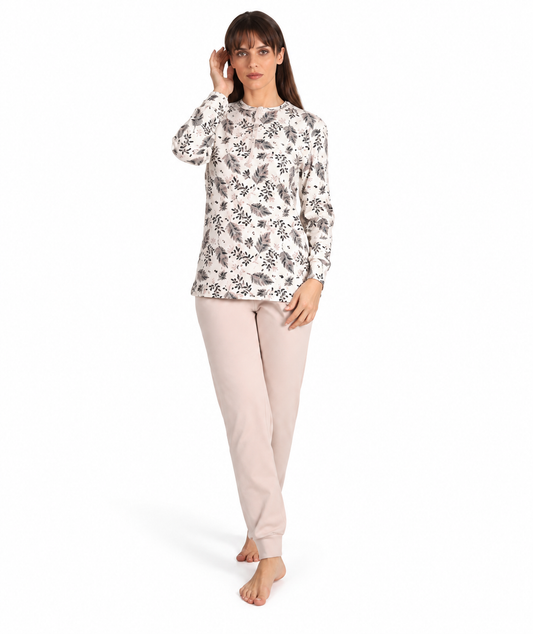 Pigiama donna serafino invernale interlock Gary 5051