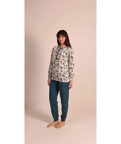 Pigiama donna serafino invernale interlock Gary 5051