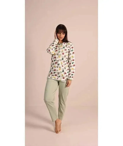 Pigiama donna serafino invernale interlock Gary 5060