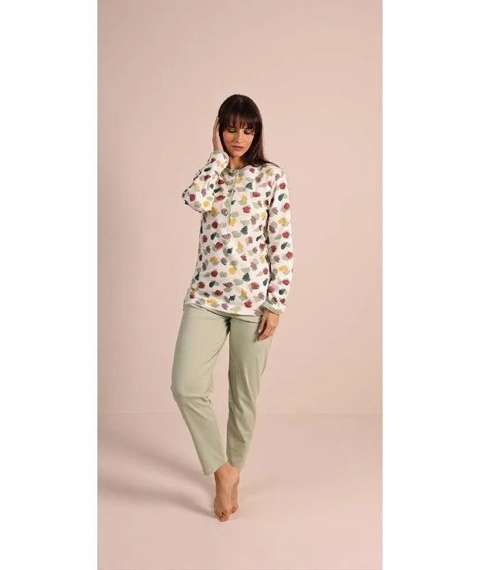 Pigiama donna serafino invernale interlock Gary 5060