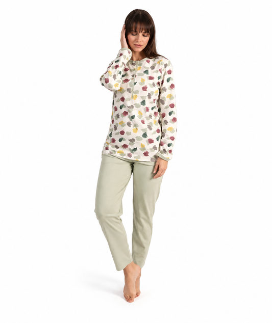 Pigiama donna serafino invernale interlock Gary 5060