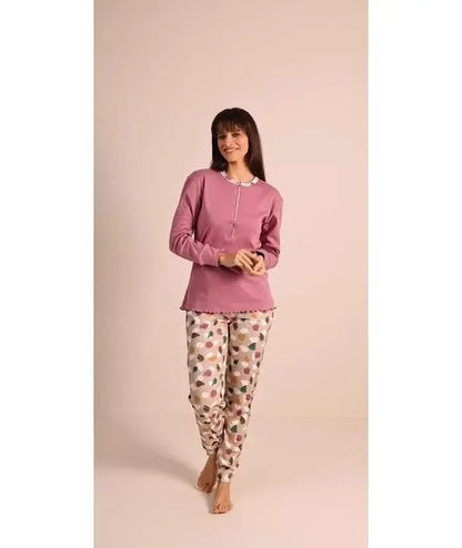 Pigiama donna serafino invernale interlock Gary 5061