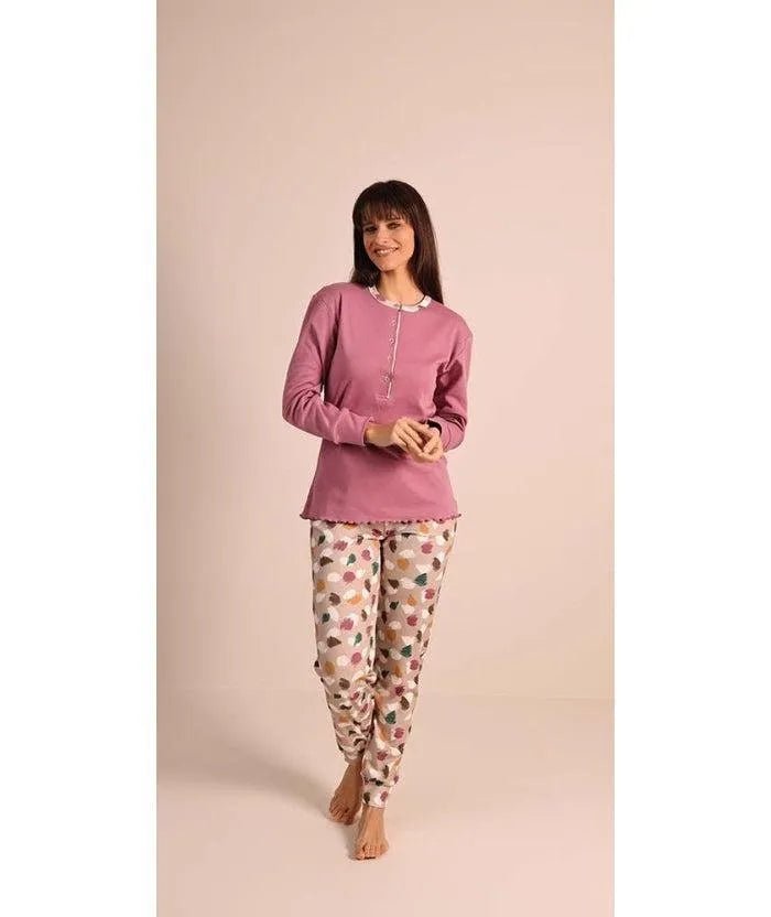 Pigiama donna serafino invernale interlock Gary 5061