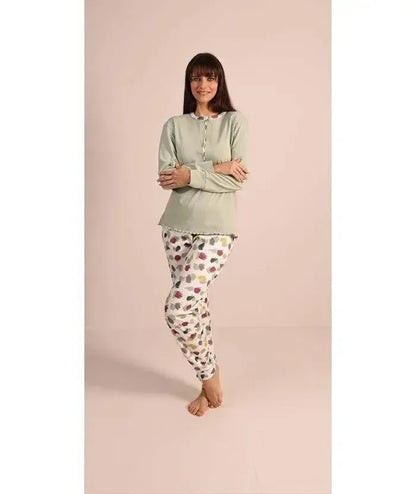 Pigiama donna serafino invernale interlock Gary 5061