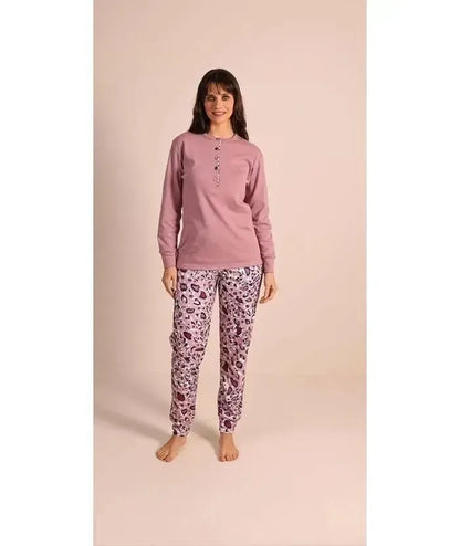 Pigiama donna serafino invernale interlock Gary 5091