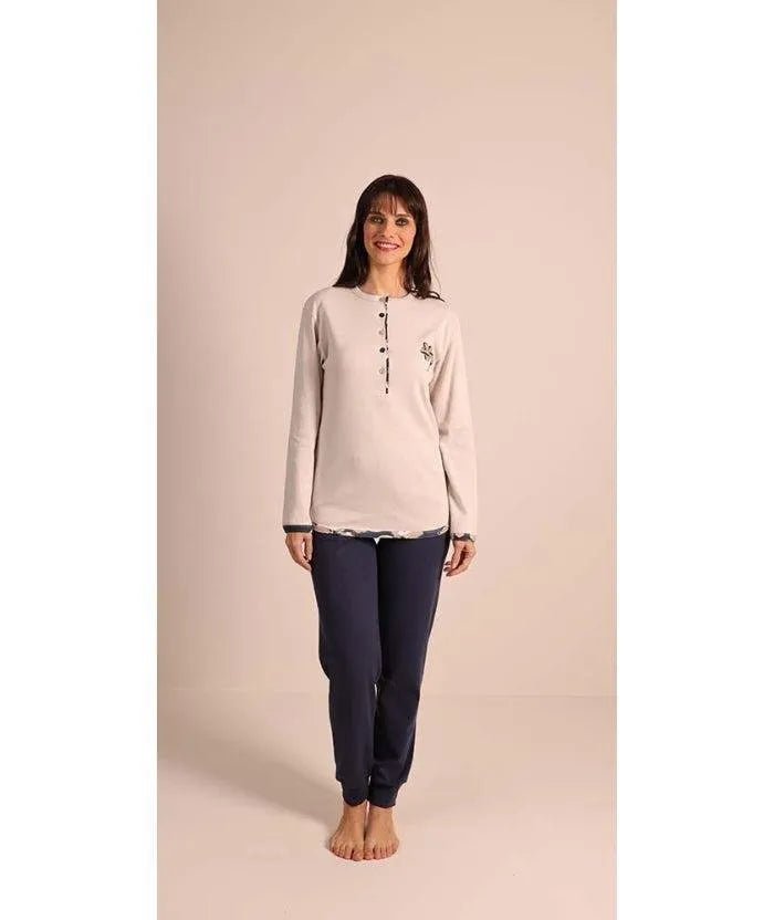 Pigiama donna serafino invernale interlock Gary 5095