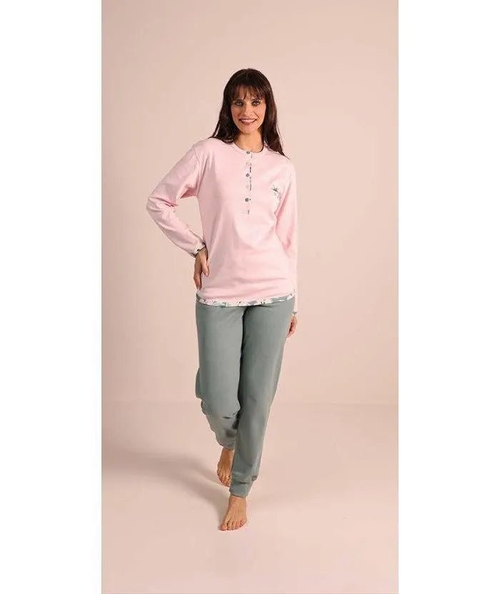 Pigiama donna serafino invernale interlock Gary 5095