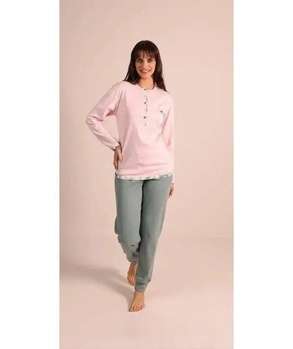 Pigiama donna serafino invernale interlock Gary 5095