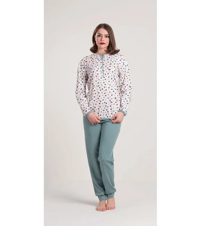 Pigiama donna serafino invernale interlock Gary V50011